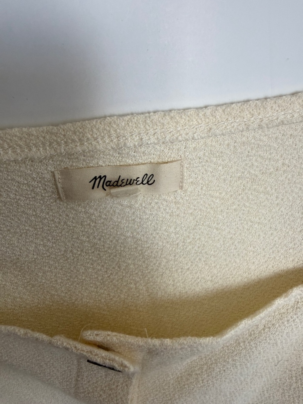 Madewell Cream Square-Neck Puff Sleeve Button Top - Picture 3 of 6